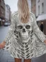 Women Spring/Fall Outerwear Vintage Halloween Long Sleeve V Neck Jacket