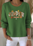 Women Cotton Text Letters Long Sleeve Comfy Vintage Sweater