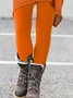 Women Plain Vintage All Season Long Leggings