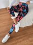 Women Floral Casual Winter Long Leggings
