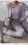 Women Plain Matching Outfit Daily Long Sleeve Casual Spring/Fall Multi-Piece Set Matching Set