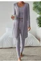 Women Plain Matching Outfit Daily Long Sleeve Casual Spring/Fall Multi-Piece Set Matching Set