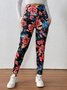 Women Floral Casual Winter Long Leggings