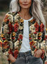 Women Floral Long Sleeve Comfy Vintage Printing Cardigan