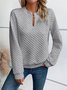 Vintage V Neck Geometric Sweatshirt Split Joint