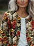 Women Floral Long Sleeve Comfy Vintage Printing Cardigan