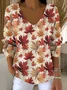 Women Cotton Floral Long Sleeve Comfy Casual Sweater