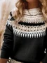 Women Abstract Long Sleeve Comfy Casual Printing Sweater
