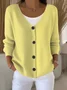 Women Plain Long Sleeve Comfy Casual Cardigan