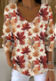 Women Cotton Floral Long Sleeve Comfy Casual Sweater