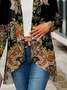 Women Spring/Fall Outerwear Casual Printing Floral Long Sleeve Jacket
