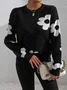 Women Floral Long Sleeve Comfy Casual Printing Sweater
