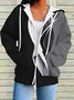 Women Spring/Fall Outerwear Vintage Striped Long Sleeve Hoodie Jacket