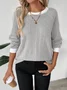 Casual Plain Crew Neck Long Sleeve T-shirt