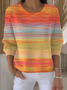 Women Abstract Long Sleeve Comfy Casual Printing Sweater