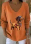 Women Cotton Animal Long Sleeve Comfy Casual Sweater