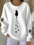 Casual Crew Neck Animal Sweatshirt