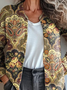 Women Knitted Geometric Long Sleeve Comfy Vintage Cardigan