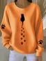 Casual Crew Neck Animal Sweatshirt