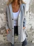 Women Spring/Fall Outerwear Vintage Split Joint Plain Long Sleeve Stand Collar Jacket