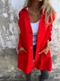 Women Spring/Fall Outerwear Vintage Split Joint Plain Long Sleeve Stand Collar Jacket