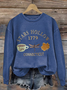Casual Crew Neck Text Letters Sweatshirt Printing