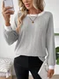 Casual Plain Crew Neck Long Sleeve T-shirt
