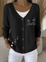 Women Cotton Animal Long Sleeve Comfy Casual Cardigan