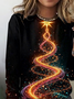Vintage Christmas Tree Crew Neck Long Sleeve T-shirt