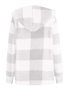 Women Spring/Fall Outerwear Vintage Split Joint Plaid Long Sleeve Hooded Jacket