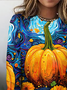Vintage Halloween Crew Neck Long Sleeve T-shirt