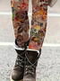 Women Floral Casual All Season Printing Long Leggings