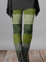 Women Striped Casual All Season Printing Long Leggings