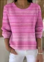 Women Cotton Ombre Long Sleeve Comfy Vintage Sweater