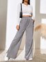 Women Plain Long Elastic Waist Pants Casual Spring/Fall Trousers