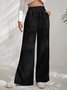 Women Plain Long Elastic Waist Pants Casual Spring/Fall Trousers
