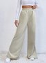 Women Plain Long Elastic Waist Pants Casual Spring/Fall Trousers