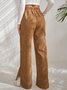 Women Plain Long Elastic Waist Pants Casual Spring/Fall Trousers