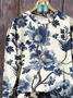 Casual Crew Neck Floral Sweatshirt Printing