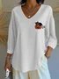 Vintage Halloween (pumpkin) V Neck Three Quarter Sleeve T-shirt