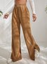 Women Plain Long Elastic Waist Pants Casual Spring/Fall Trousers