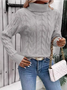 Women Plain Long Sleeve Comfy Casual Sweater