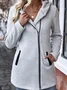 Women Spring/Fall Outerwear Vintage Split Joint Plain Long Sleeve Stand Collar Jacket