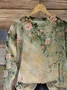 Casual Crew Neck Floral Sweatshirt Printing