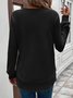 Vintage Crew Neck Plain Sweatshirt Jacquard