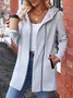 Women Spring/Fall Outerwear Vintage Split Joint Plain Long Sleeve Stand Collar Jacket