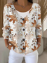 Women Maple Leaf Long Sleeve Comfy Casual Cardigan