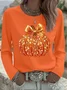 Casual Halloween (pumpkin) Crew Neck Long Sleeve T-shirt