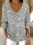 Women Cotton Polka Dots Long Sleeve Comfy Casual Sweater