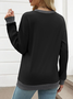 Casual Crew Neck Plain Hoodie